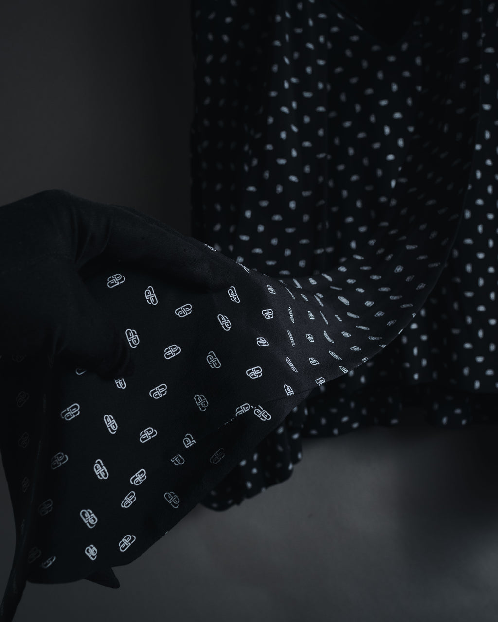 "BALENCIAGA" All-over Logo Bow-Tie Blouse