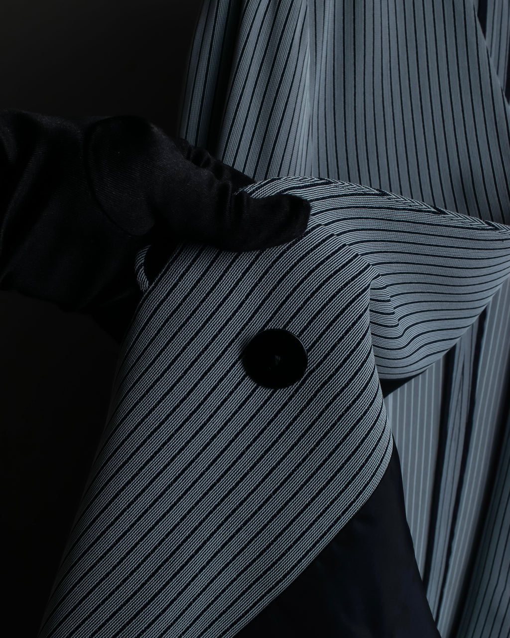 "Christian Dior" Pinstripe collarless jacket