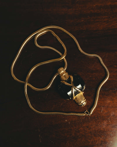 "Christian Dior" 1974 Sculptural black pendant necklace