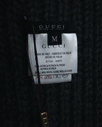 "GUCCI" 2010-11AW ribbed zip-front fringe knit vest