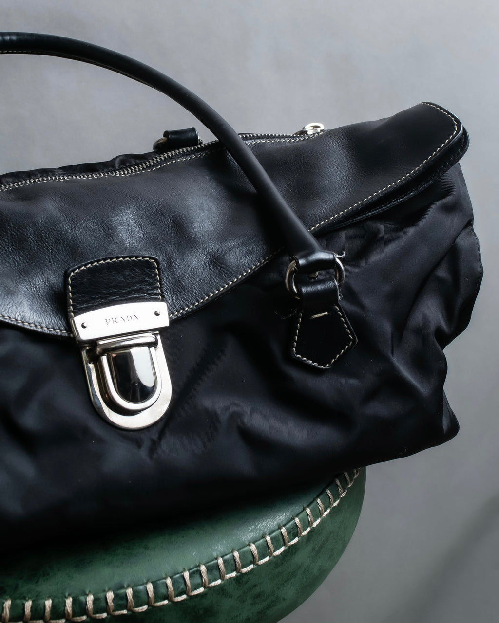 "PRADA" Nylon leather combination one shoulder bag