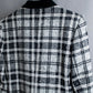 "YVES SAINT LAURENT" Monotone Madras check pattern shaped tailored jacket