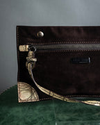 "MIU MIU" Belt strap design embossed leather hand bag