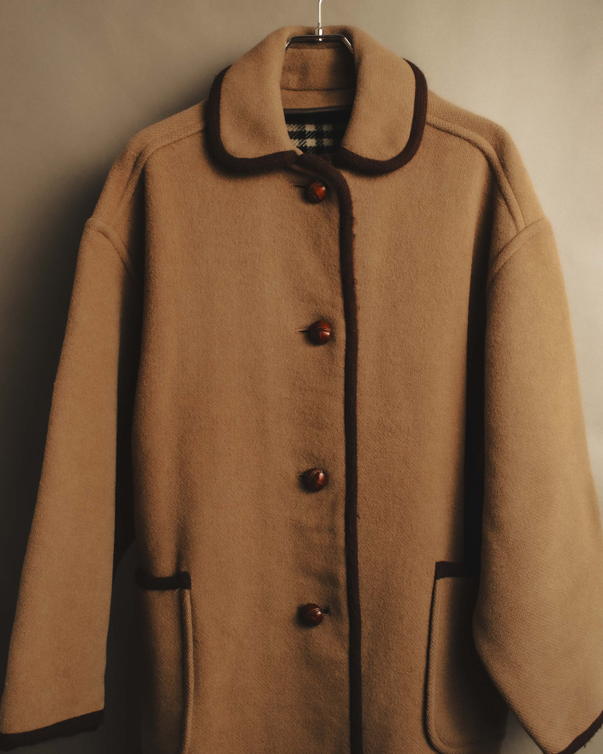"Burberrys" 80's-90's Classic piped wool coat