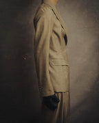 -SPECIAL- "HERMÈS" 90's-00's Wool silk tailored asymmetrical setup suit