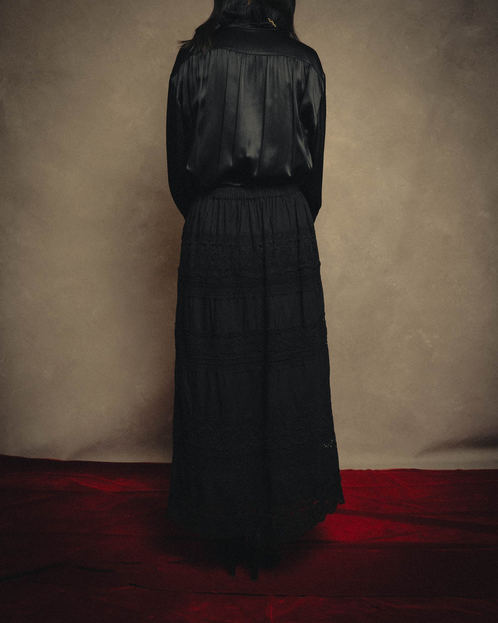 -SPECIAL- “tricot COMME des GARÇONS“ 2002SS Lace panel gathered skirt