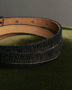 “SAINT LAURENT PARIS” 2010’s Lizard embossed narrow leather belt
