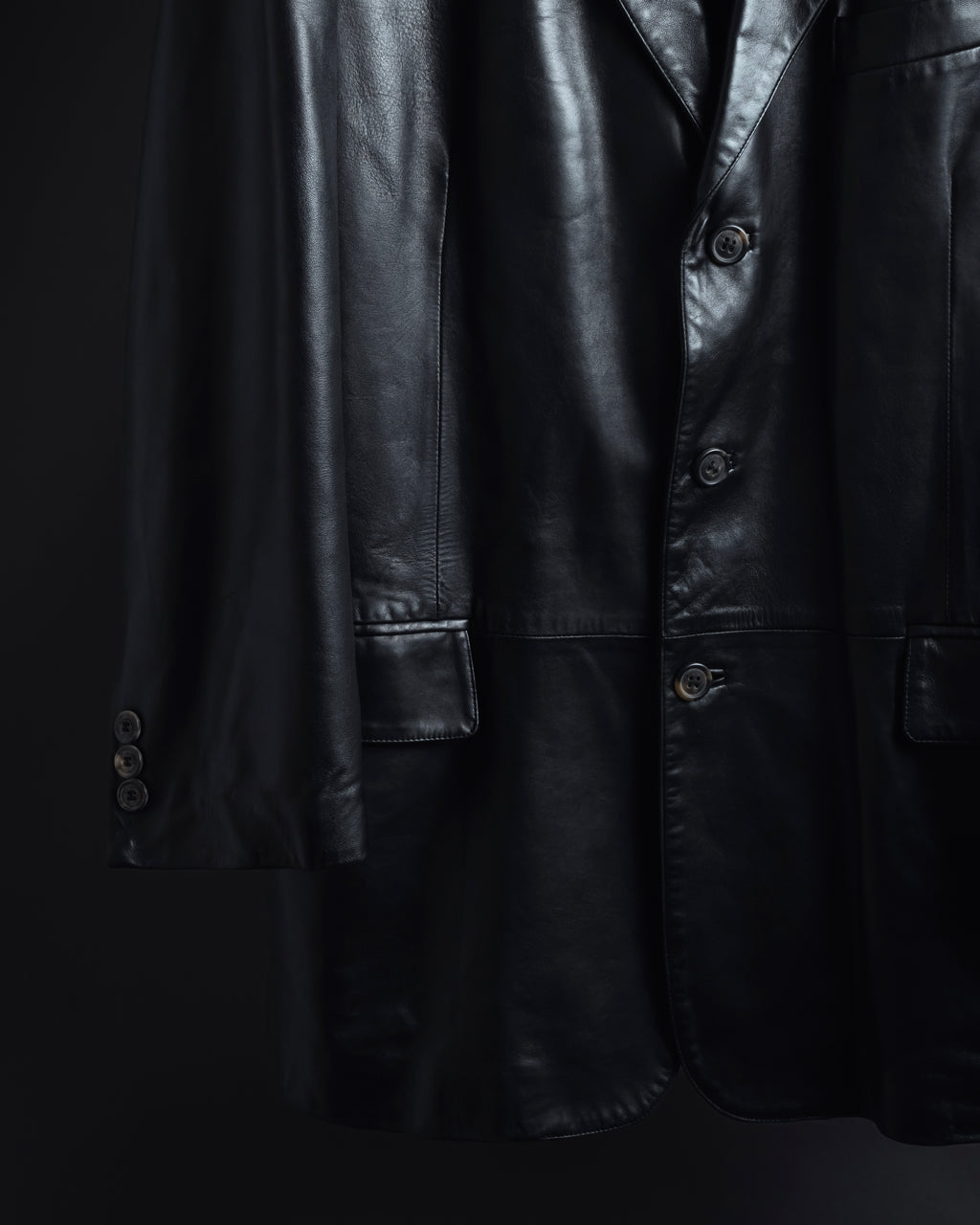 "Salvatore Ferragamo" Straight silhouette leather tailored jacket