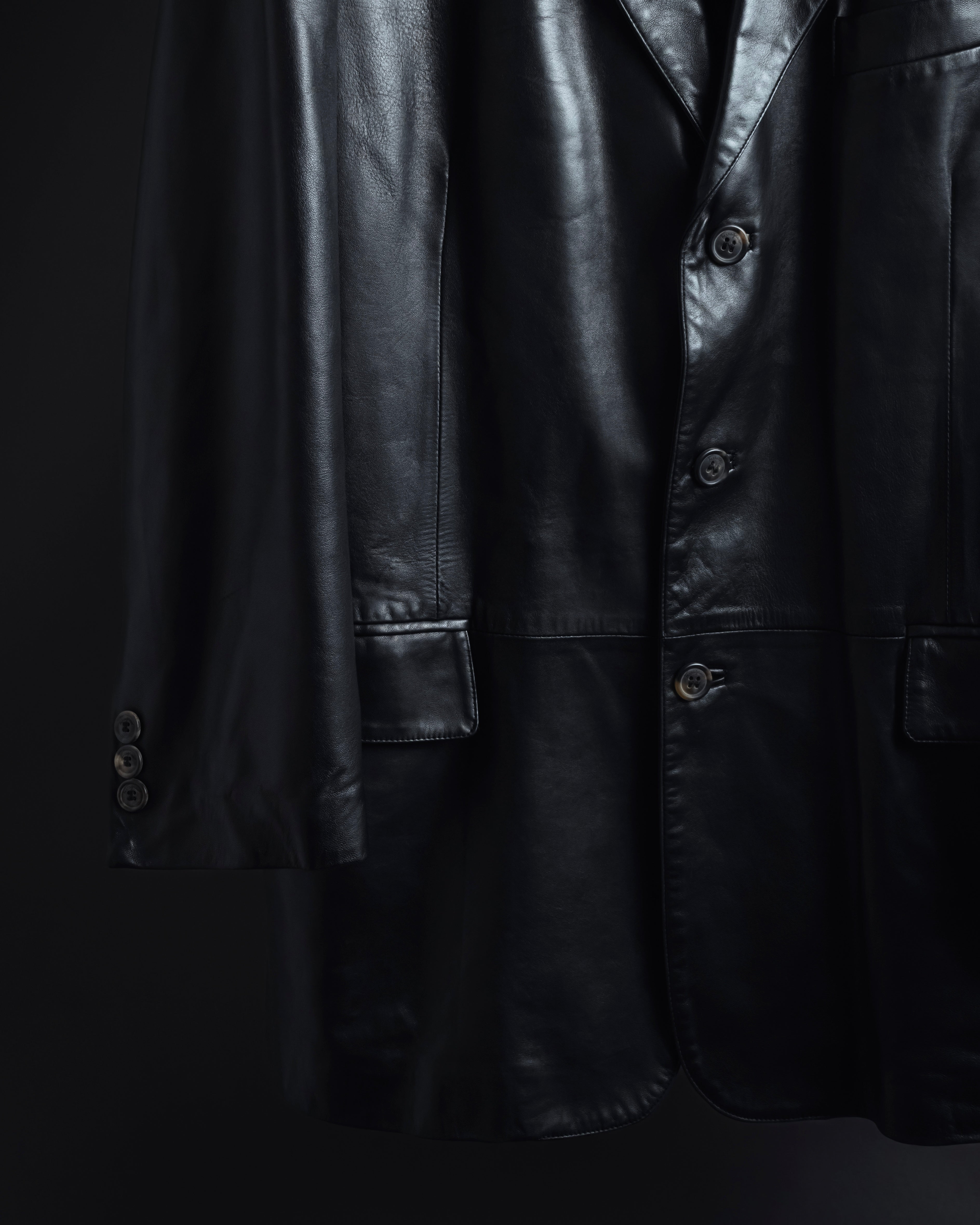 "Salvatore Ferragamo" Straight silhouette leather tailored jacket