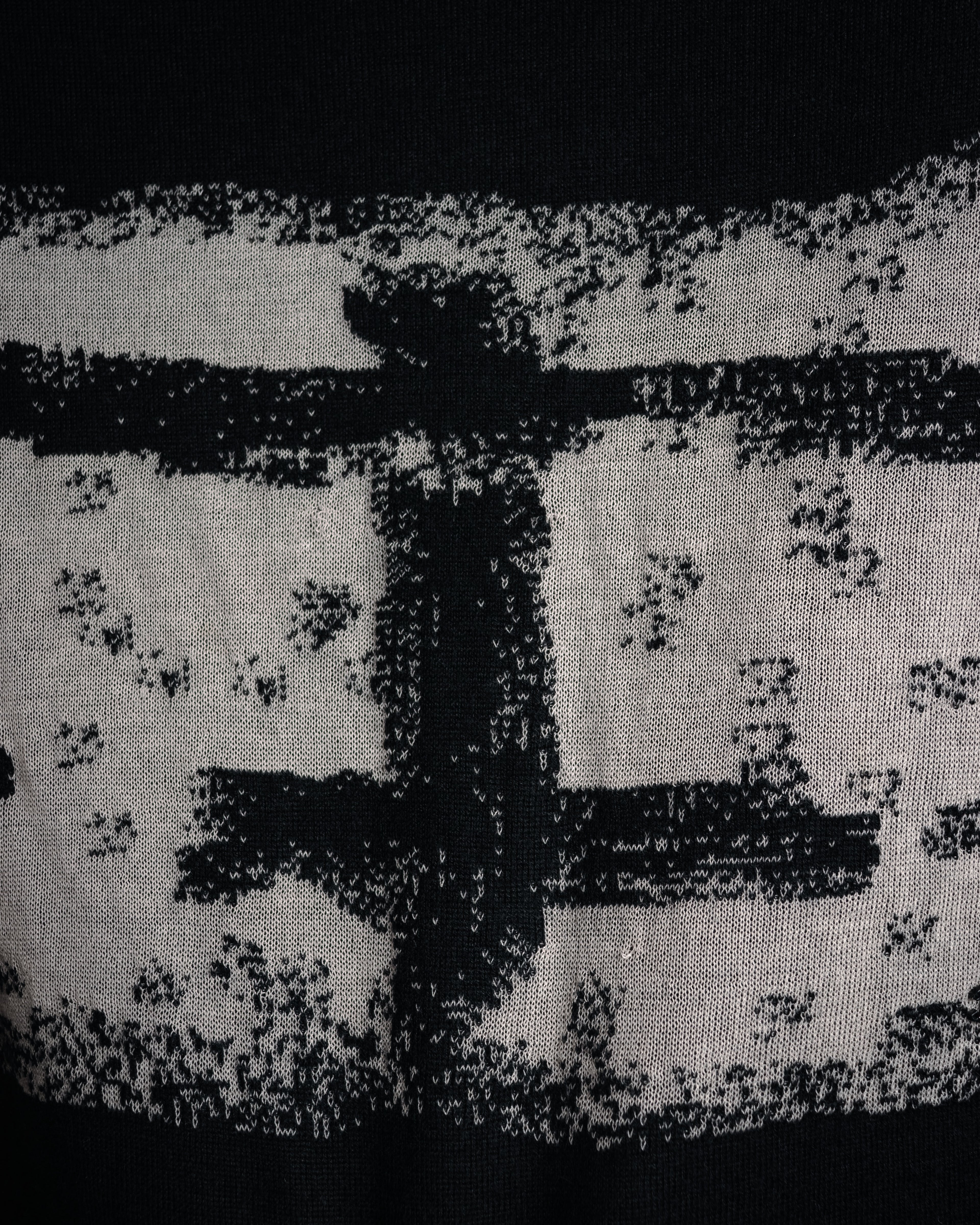 “CHANEL” 90’s-00’s Abstract grid knit top