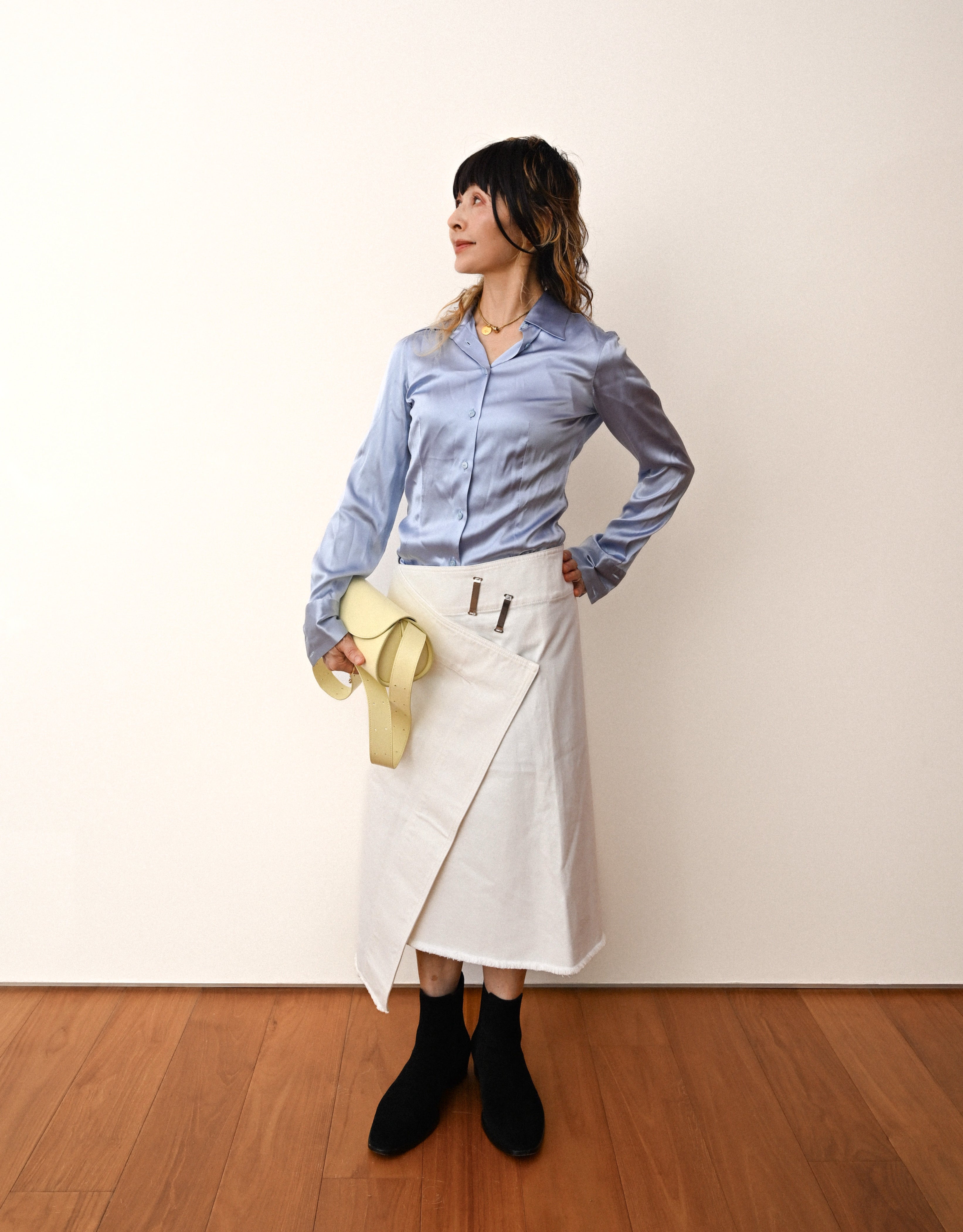 スカート CELINE by Phoebe Philo Wrap Skirt CELINE (セリーヌ) - デニムラップスカート - ホワイト - フィービー期