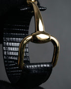 “GUCCI” 90’s-00’s Lizard horsebit bracelet
