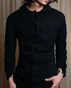 "ISSEY MIYAKE me" Textured material shawl collar short length jacket