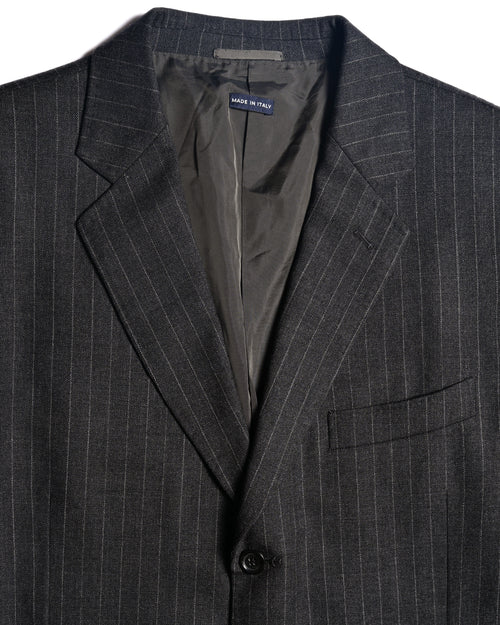 GIORGIO ARMANI/ Oversized Stripe Single Breasted 3B Tailored Jacket Gray