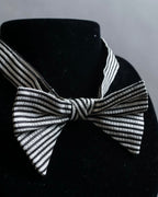 "LOUIS VUITTON" Black＆white color striped bow tie