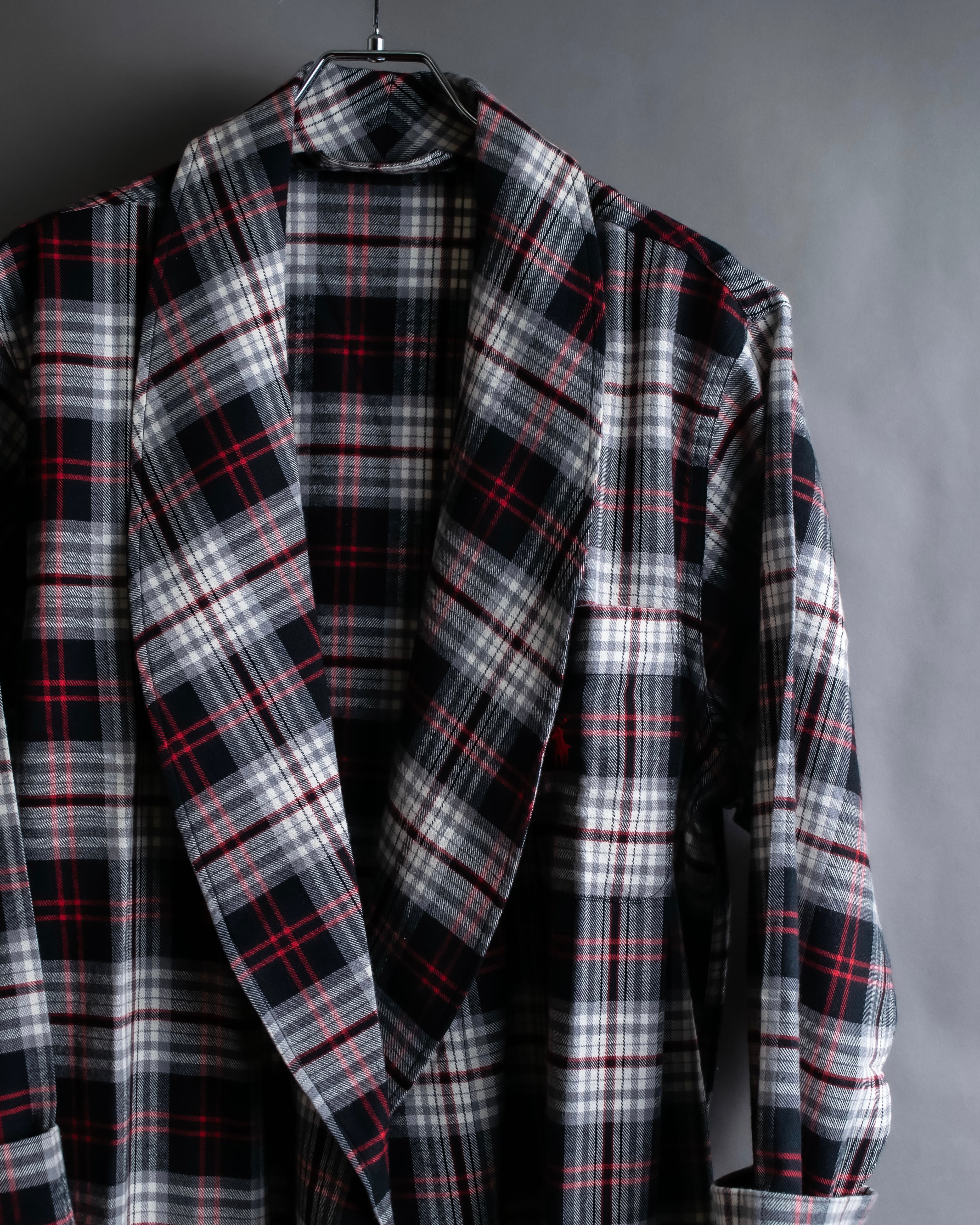 "POLO Ralph Lauren" Check pattern oversized belted gown coat