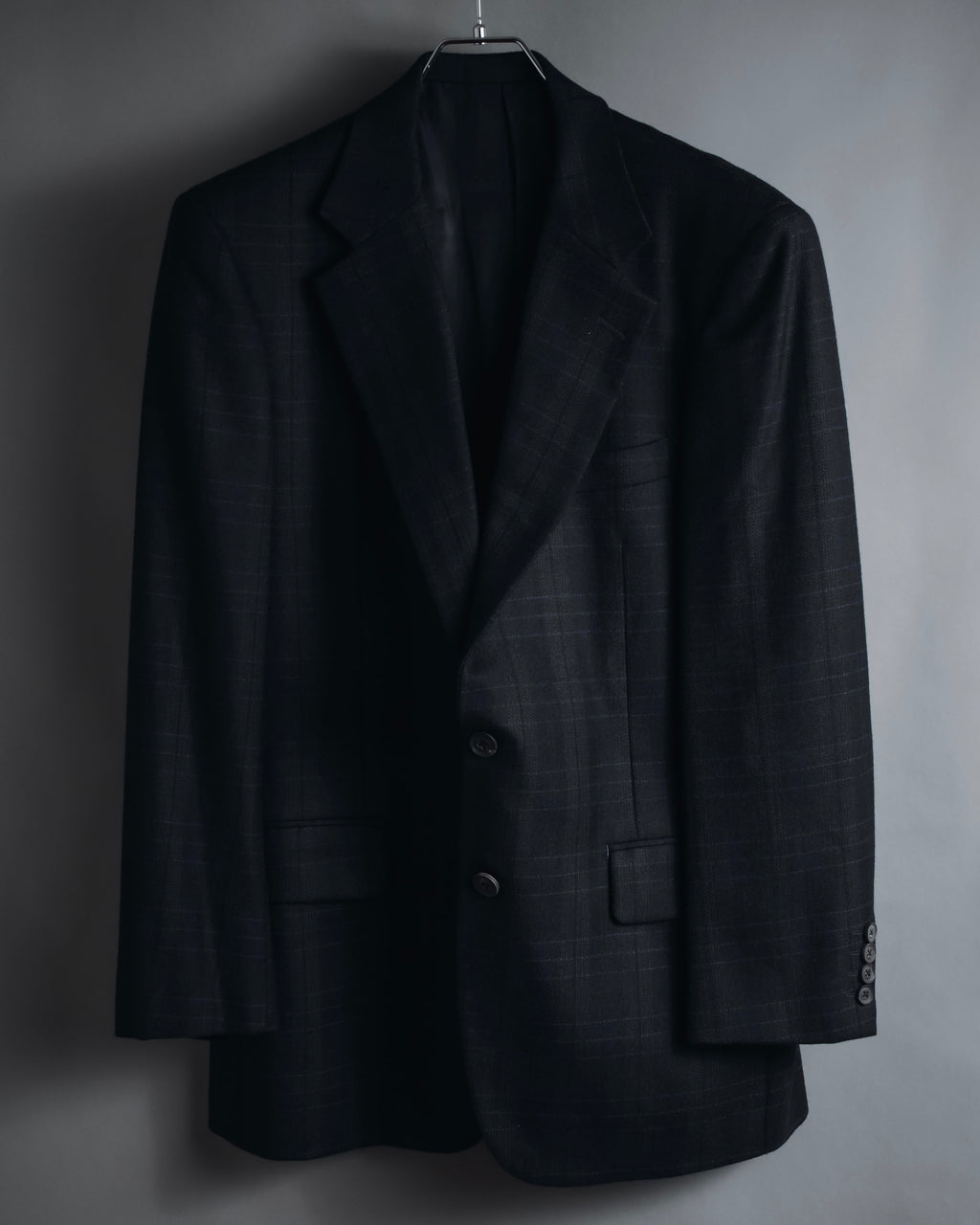 "Burberrys" 90’s dark check wool cashmere blend tailored jacket
