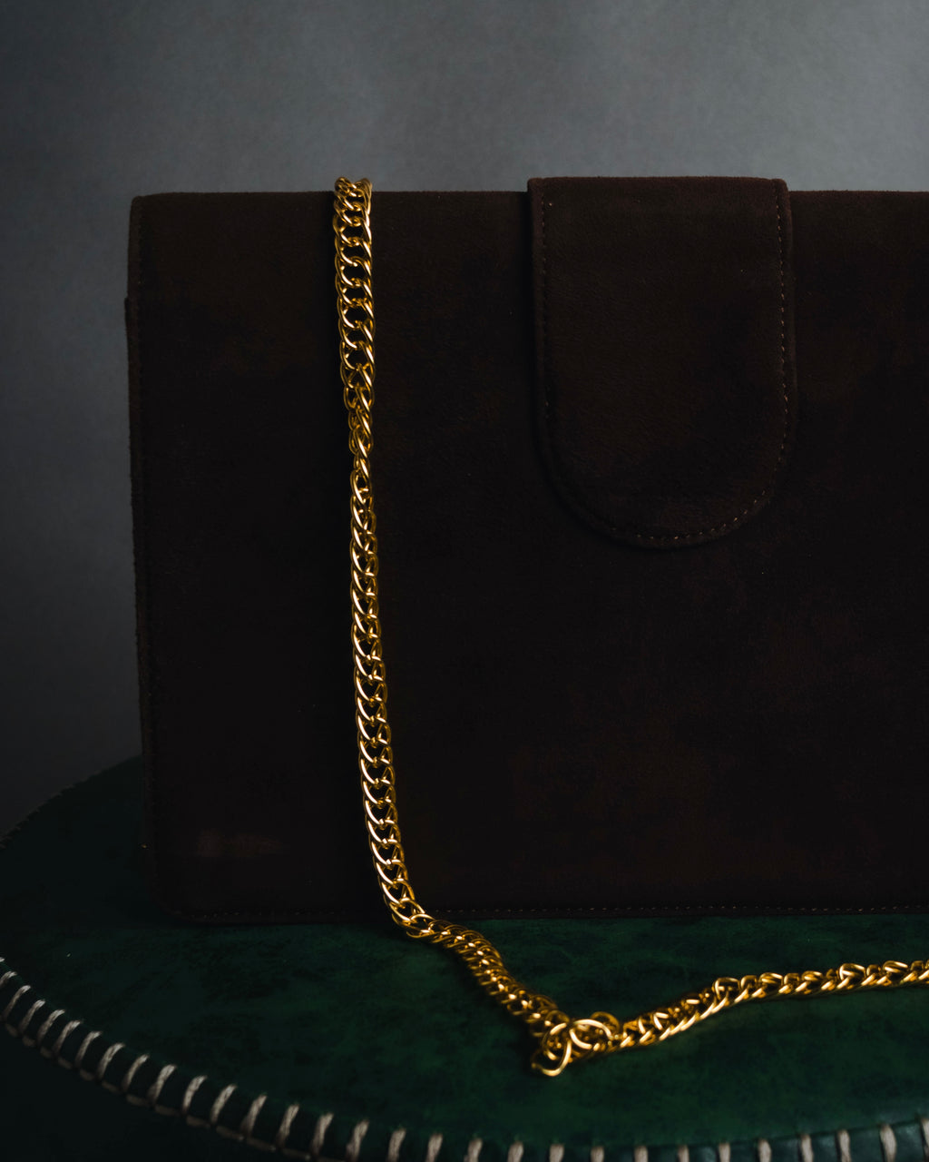 "Yves Saint Laurent" 80’s-90’s Concho suede chain shoulder bag