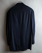 "HERMES" 90's Pure cashmere navy blue tailored jacket