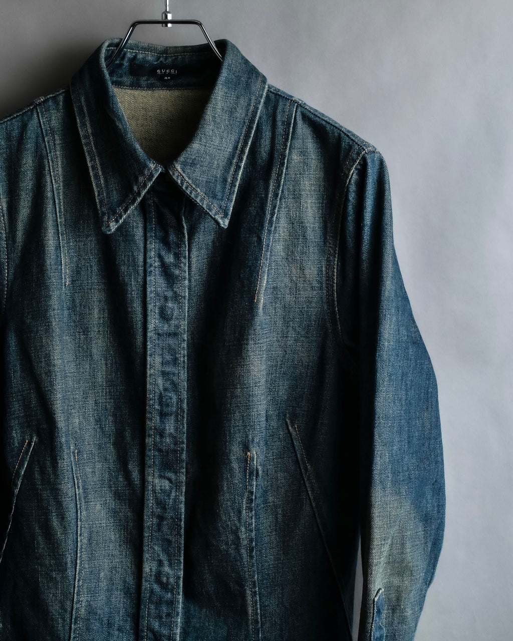 "GUCCI" Vintage faded shaped denim jacket
