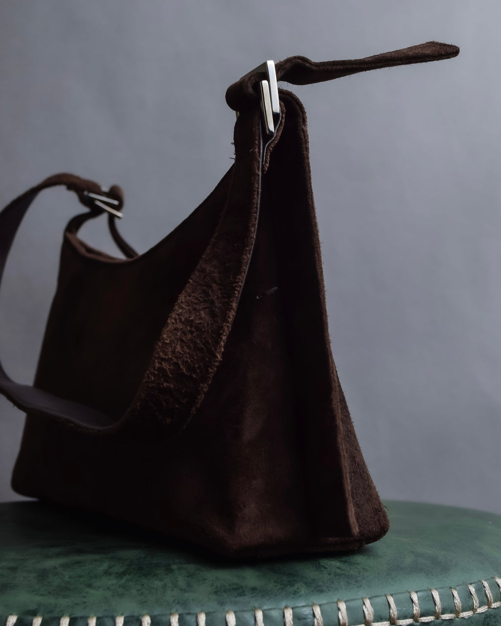 "Salvatore Ferragamo" Sharp form leather combination bag