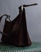 "Salvatore Ferragamo" Sharp form leather combination bag