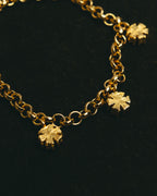 "Christian Dior" 00's-10's Floral rhinestone charm bracelet