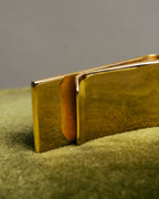"Christian Dior" 70's-90's Gold tone striped inlay money clip