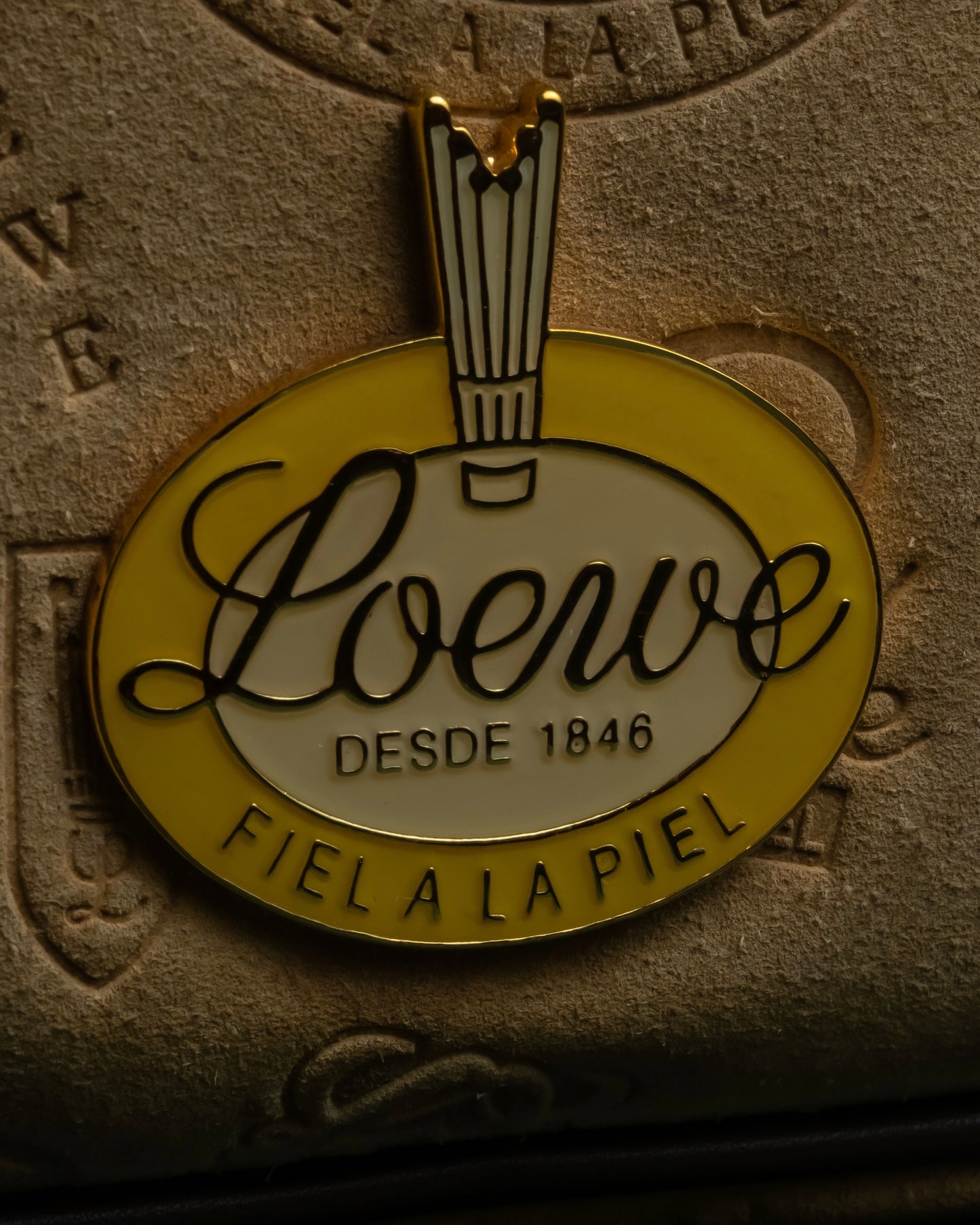 "LOEWE"  160th Anniversary Item outer pocket detail badge design shoulder bag