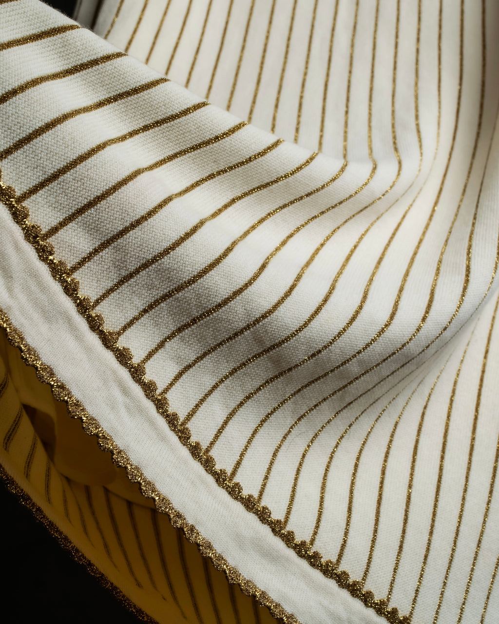 "GUCCI" Gold stripe knit maxi skirt