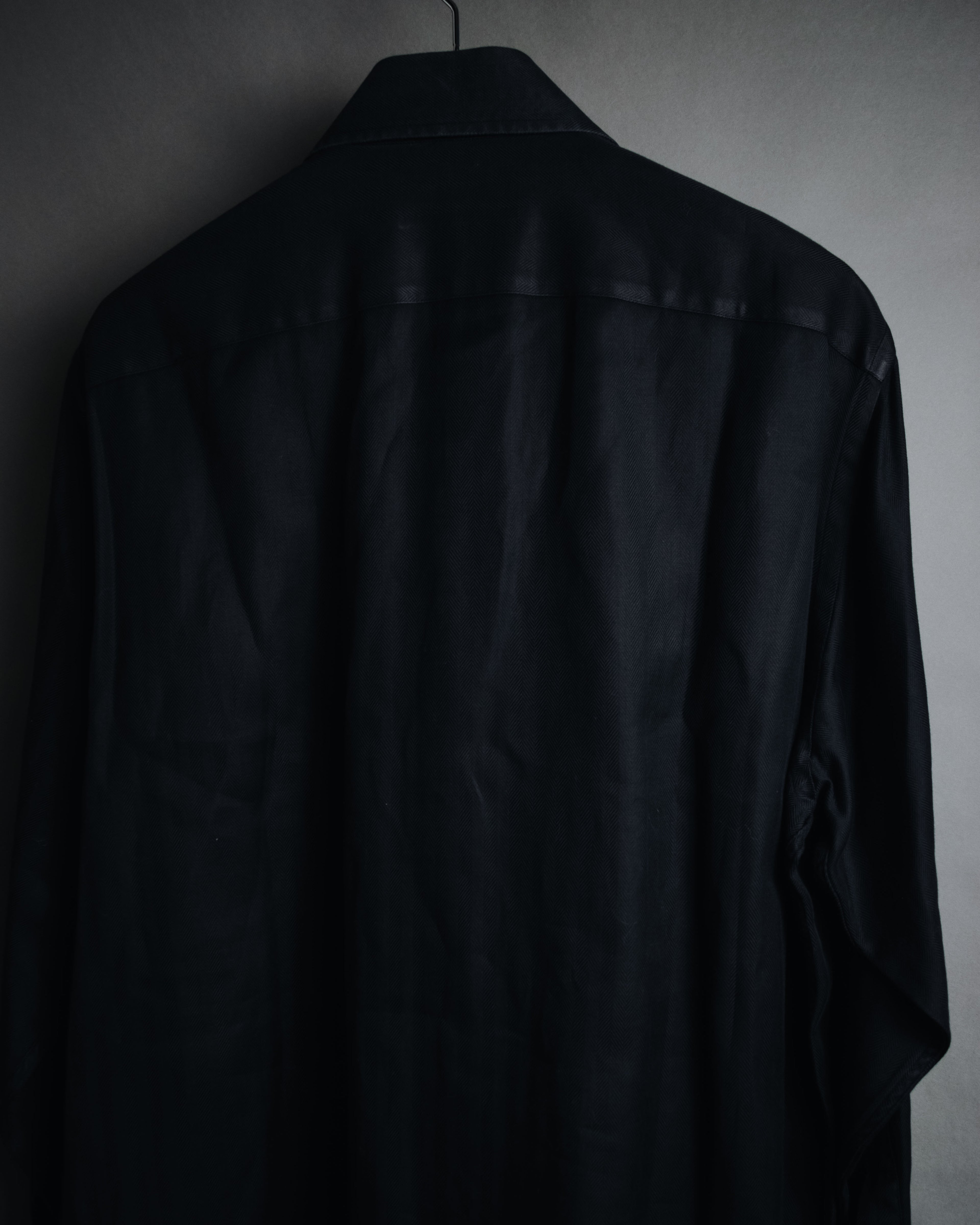 "GUCCI" 2008-2010 Herringbone wide collar dress shirt