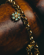"Christian Dior" 00's-10's Floral rhinestone charm bracelet