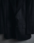 "Burberrys" 90’s dark check wool cashmere blend tailored jacket