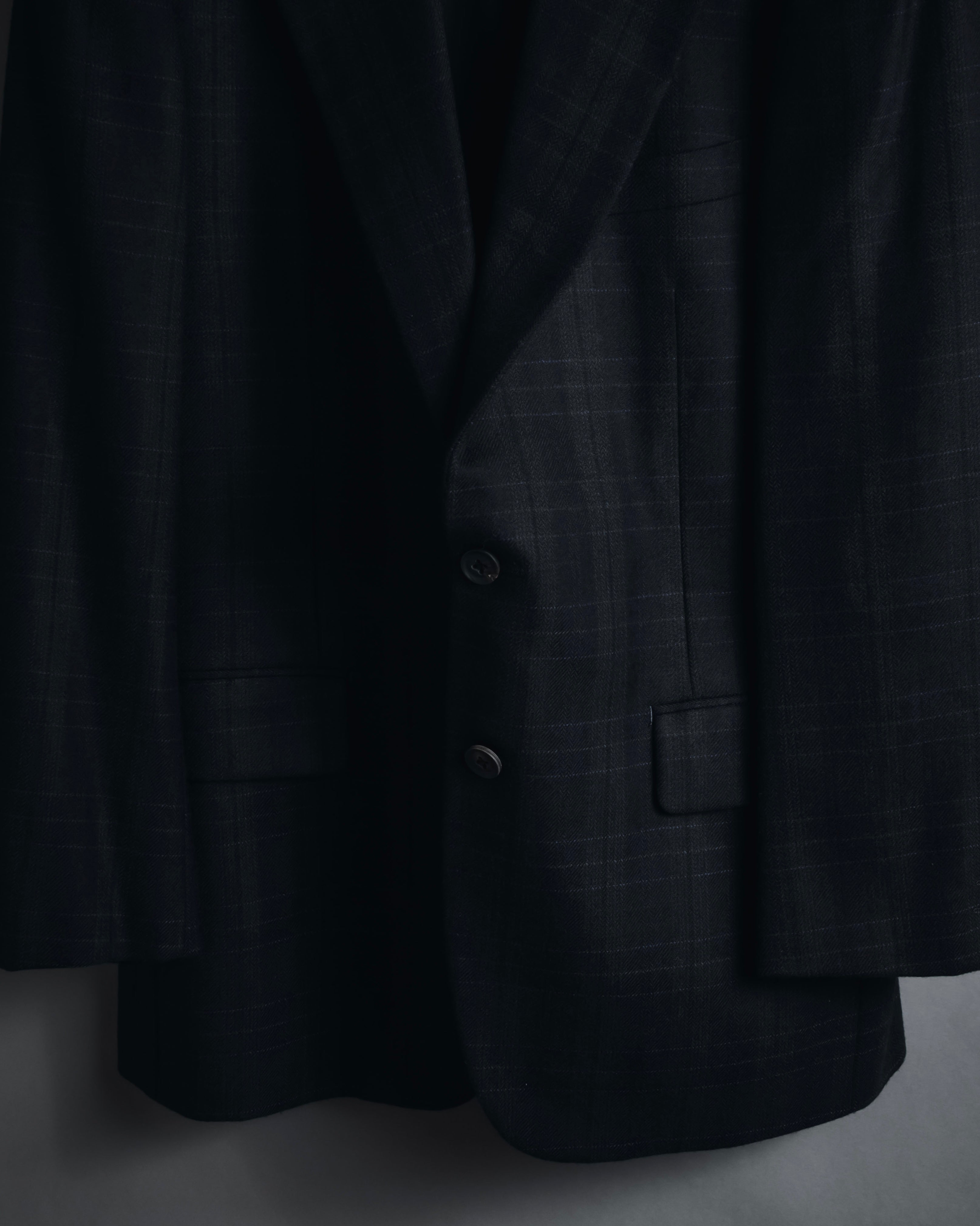 "Burberrys" 90’s dark check wool cashmere blend tailored jacket