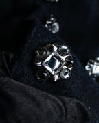 "DOLCE & GABBANA" Double-breasted bejeweled button check pattern jacket