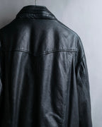 "DIESEL" Oversized stand collar lamb leather jacket