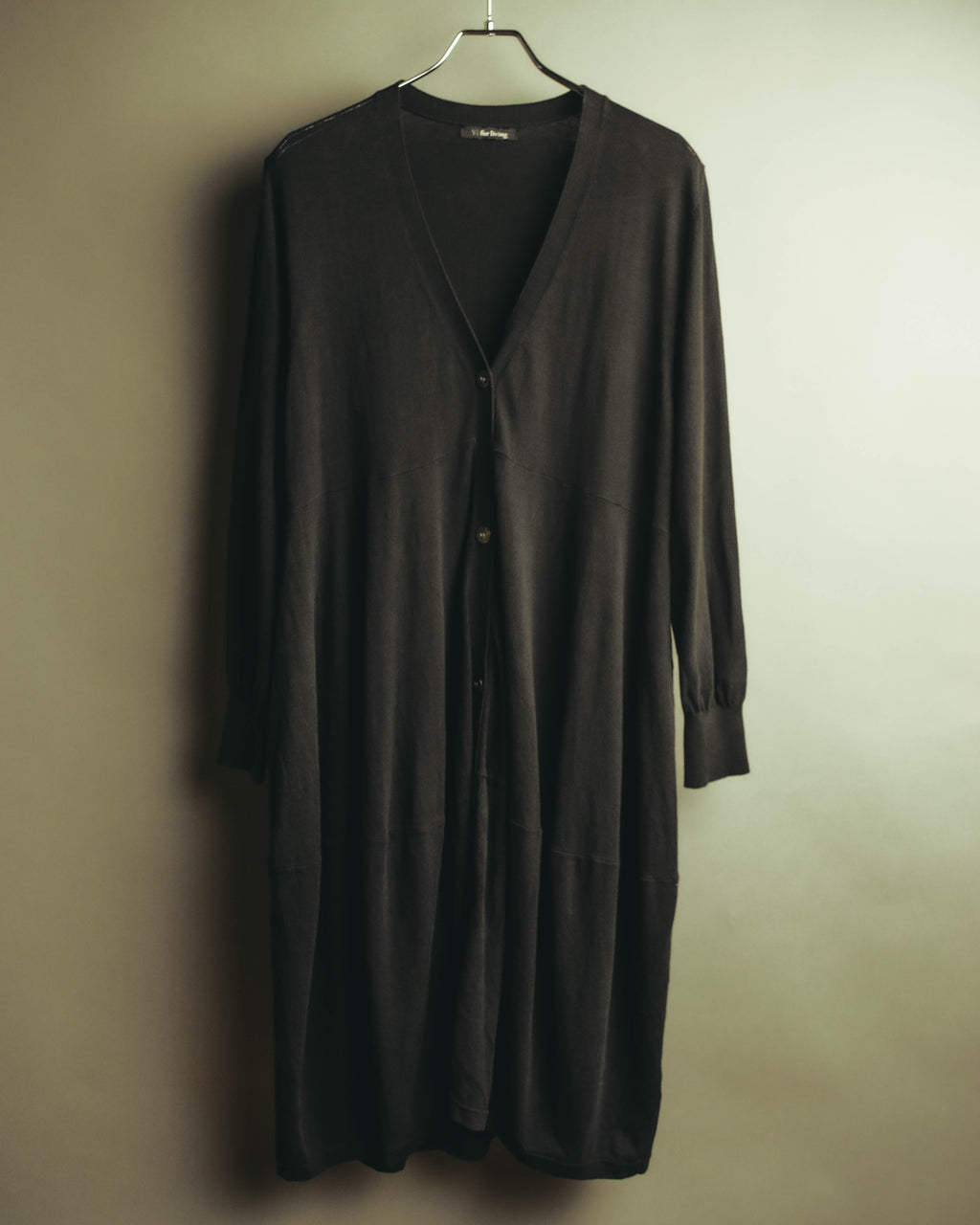 “Y’s for living” Late 2010’s-early 2020’s Draped cotton button-front long dress