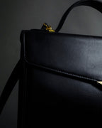 "JUNKO KOSHINO" Geometric motif design 2-way leather shoulder bag