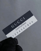 "GUCCI" Horizontally shaped cord-wrapped handle leather bag