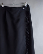"ISSEY MIYAKE" Organic cutout fringe wrap skirt