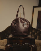 “BALENCIAGA” 80’s rounded dome leather shoulder bag