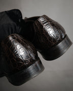 “DOLCE&GABBANA” 2008–2014 Exotic leather and intrecciato oxford shoes