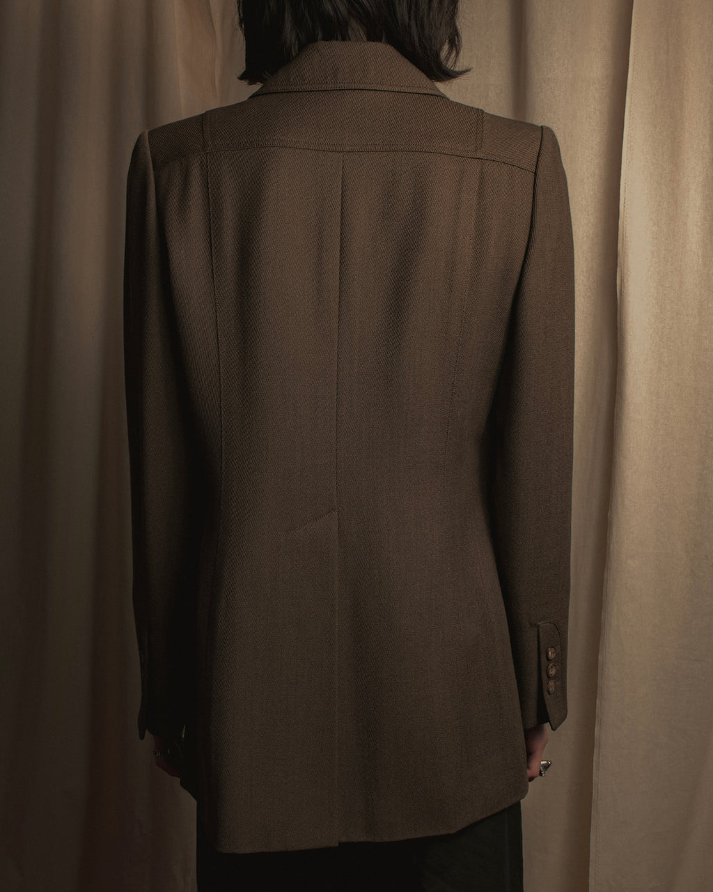 -SPECIAL- "HERMES" 90's Military-inspired zip design tailored jacket