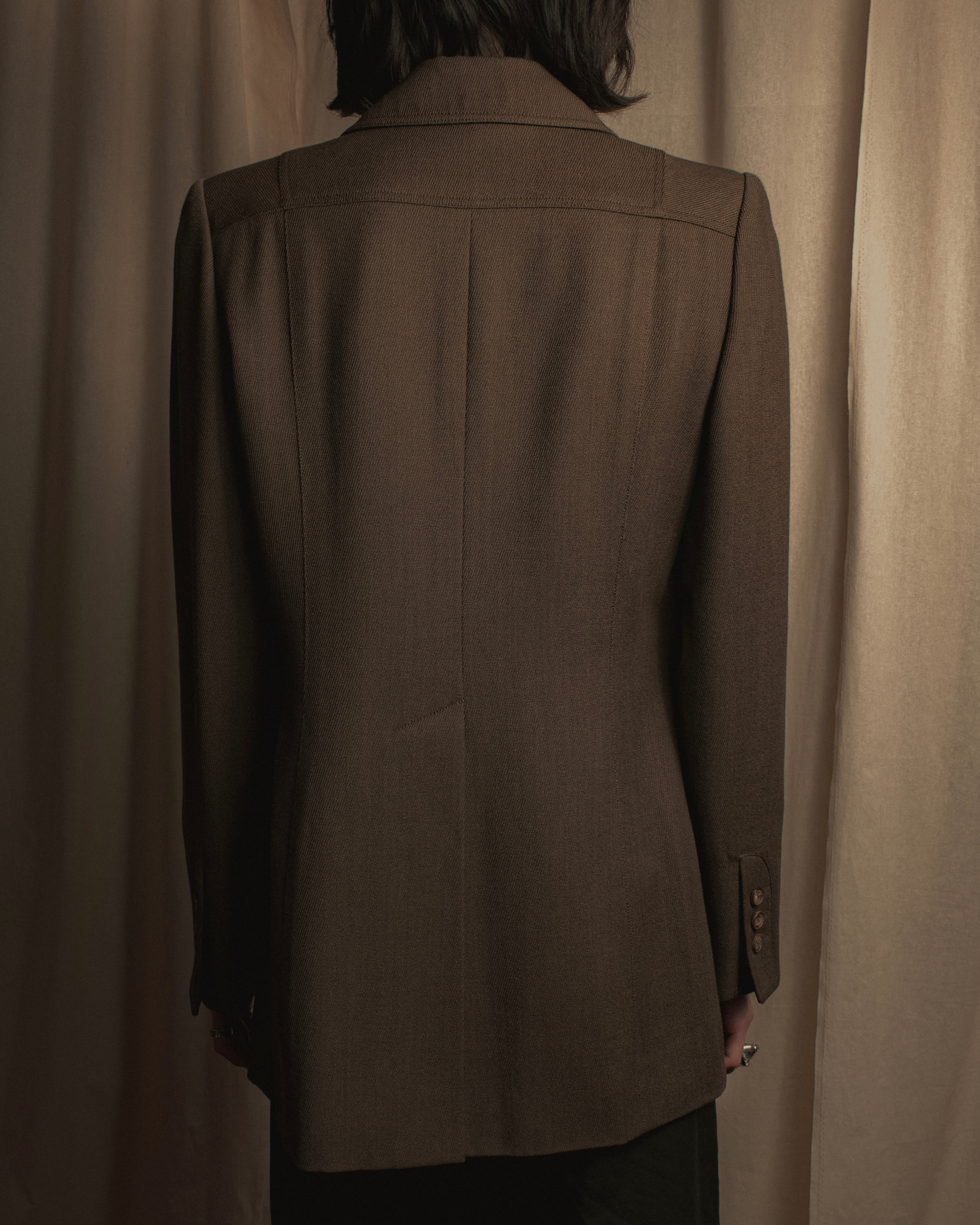 -SPECIAL- "HERMES" 90's Military-inspired zip design tailored jacket