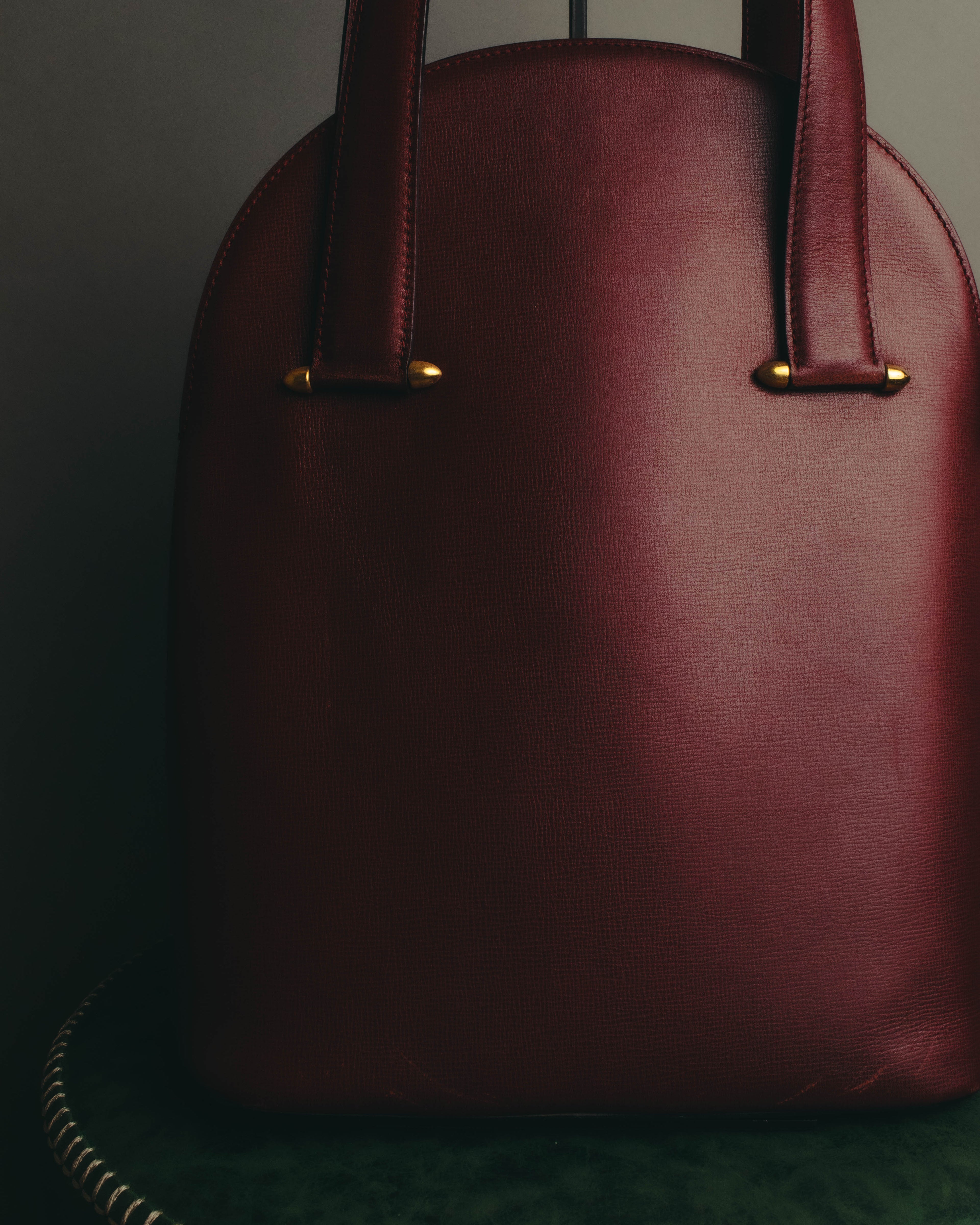 "Cartier" 80's-90's Bordeaux leather handbag