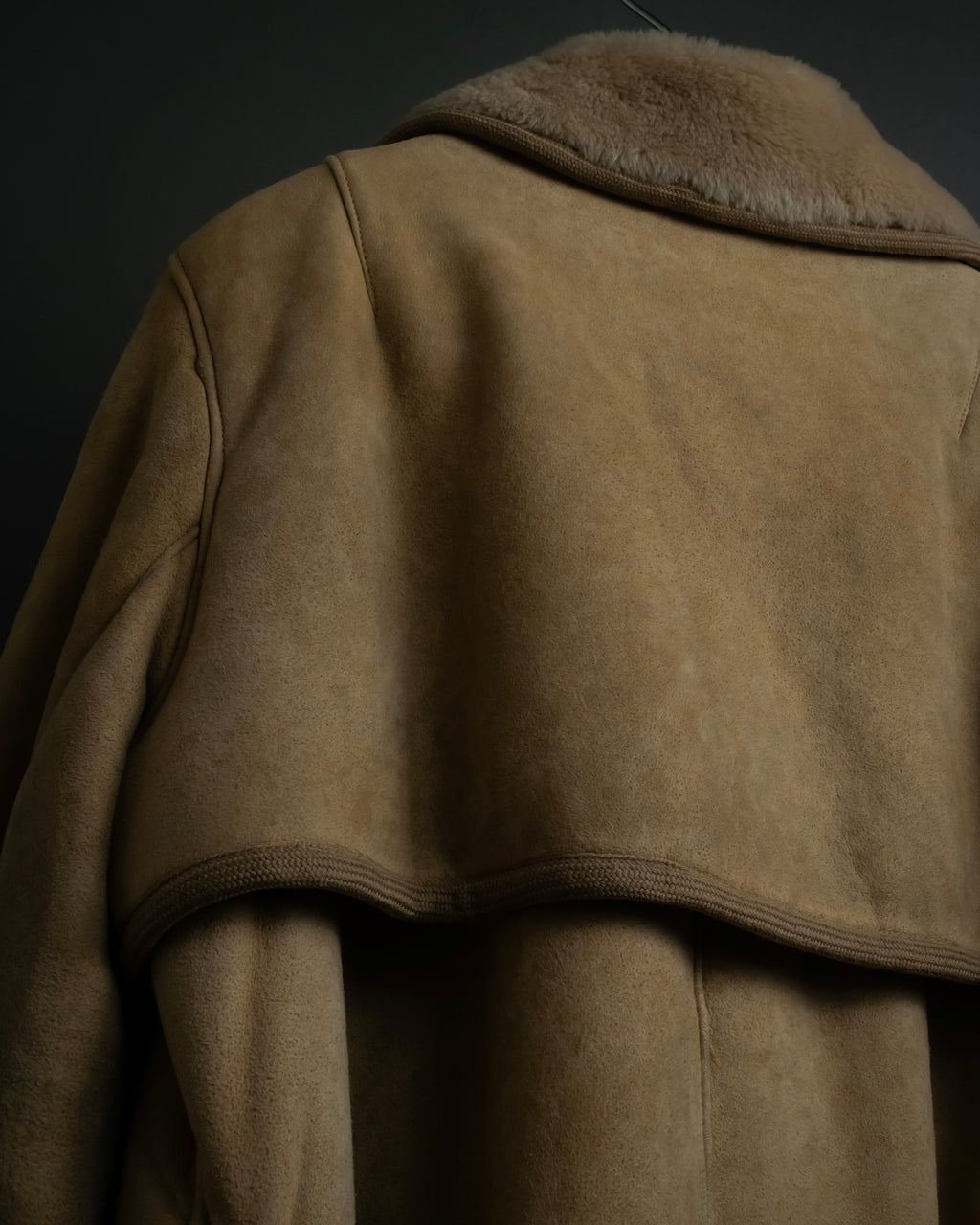 "LOEWE" 90's Panel-switched design mouton shearling coat