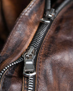 "ASH" 100% genuine leather gradient riders jacket