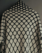 "VALENTINO" 20's Oversized diamond jacquard turtleneck knit sweater