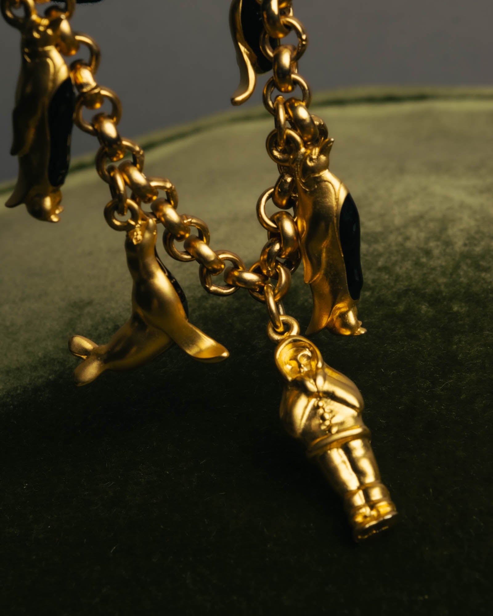 "Salvatore Ferragamo" 80's-90's Playful winter charm bracelet