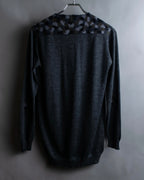 "PRADA" Camouflage pattern V-neck knit